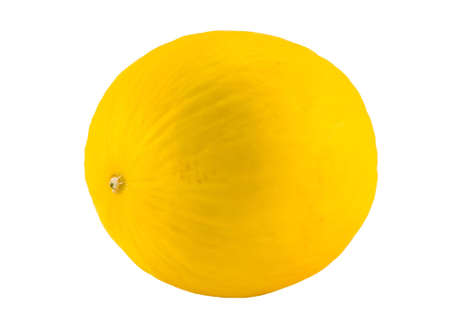 the large yellow melon isolated on white backgroundの写真素材