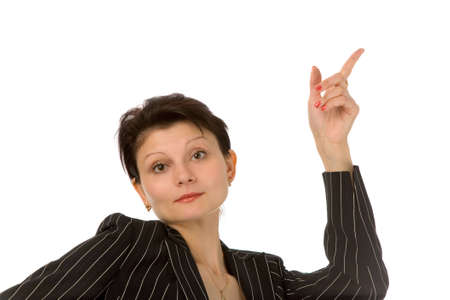 the portrait of young businesswoman on white backgroundの写真素材