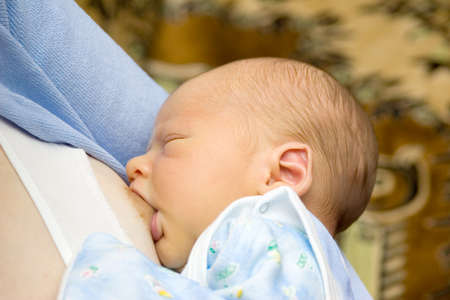 the breast feeding of newborn