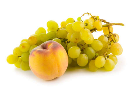 still life from tropical fruits on white backgroundの写真素材