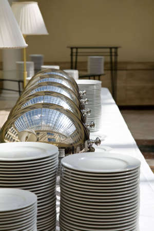 a closeup of dishware for a restaurantの写真素材