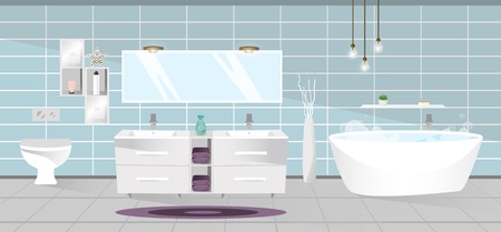 Modern bathroom interior. Vector illustration.のイラスト素材