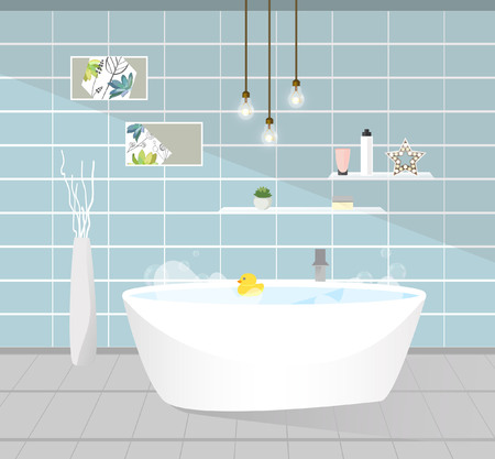 Modern bathroom interior. Vector illustration.のイラスト素材