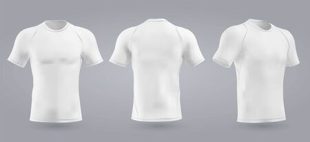 Soccer white t-shirt design slim-fitting with round neck. Vector illustrationのイラスト素材