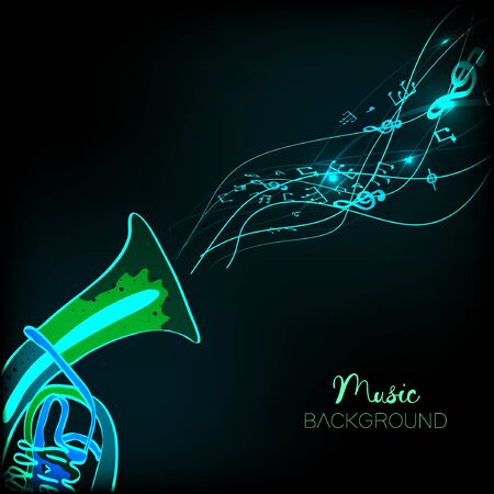 Vector illustration of an abstract background with music notes.のイラスト素材
