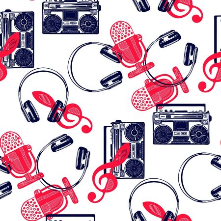 Musical seamless pattern.のイラスト素材