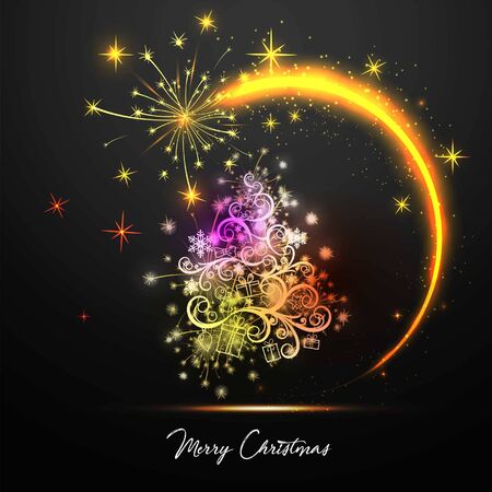 Christmas background with Christmas tree.のイラスト素材