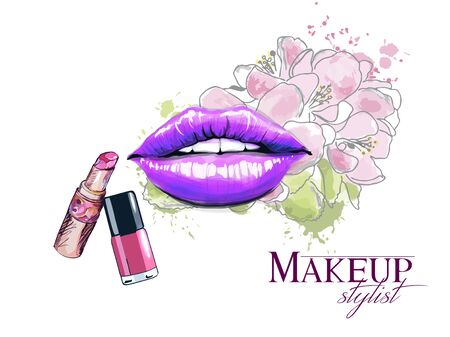 Makeup studio logo design templateのイラスト素材