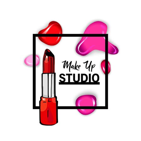 Makeup studio logo design template.のイラスト素材
