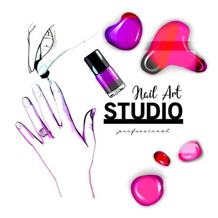 Makeup studio logo design template.のイラスト素材