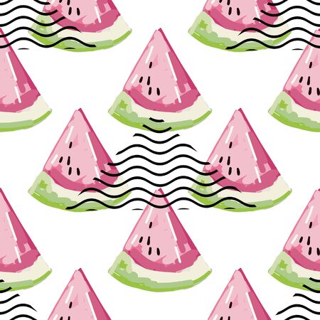 Seamless pattern with watermelon.