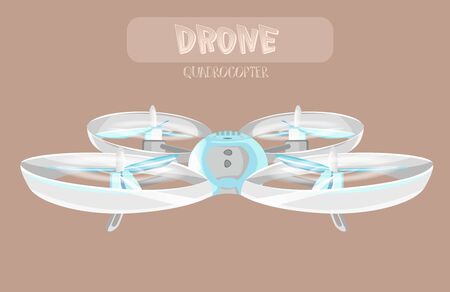 Drone modern technologies. Cartoon vector illustration.のイラスト素材