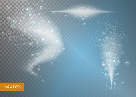 Blue underwater fizzing air bubbles Fizzy sparkles in water, sea, aquarium, ocean. Soda pop. Undersea vector texture.のイラスト素材