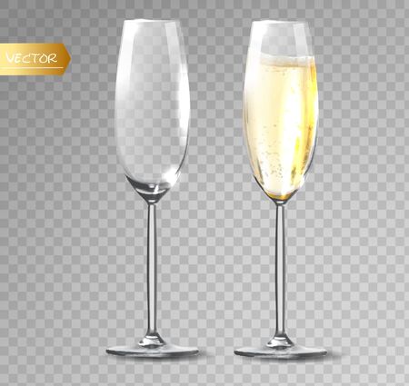 Transparent vector. Champagne glass for transparent background.のイラスト素材