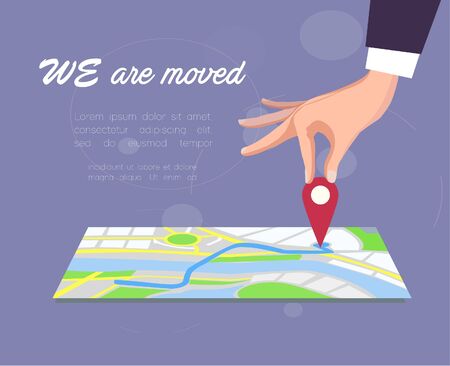 We are moved, changed address, moving concept. Vector illustration.のイラスト素材
