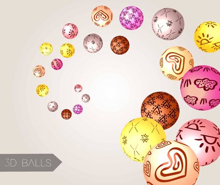 Creative 3D balls. Abstract background.のイラスト素材