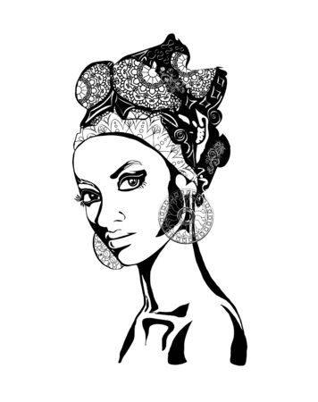 Pretty African Girl.のイラスト素材