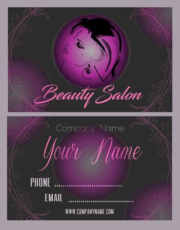 Business card for beauty salon. Vector template.のイラスト素材