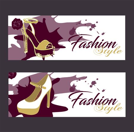 Beautiful card with high heel shoe. Fashion illustration.のイラスト素材
