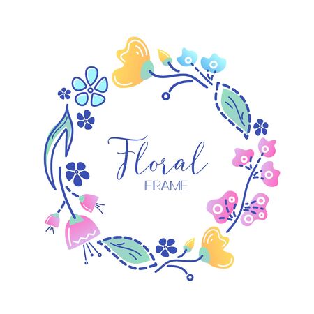 Floral wreath. Vector illustration.のイラスト素材