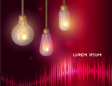 Vector background with loft bulb.のイラスト素材