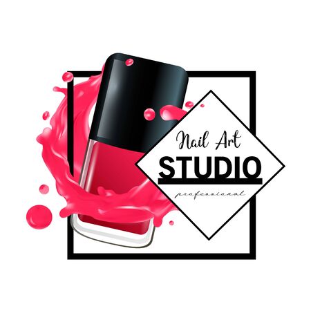 Nail Art studio design template.のイラスト素材
