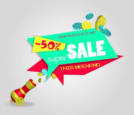 Vector sale 3d banner design.のイラスト素材