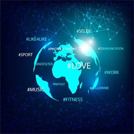 Digital Network Connections, Technology Background.のイラスト素材