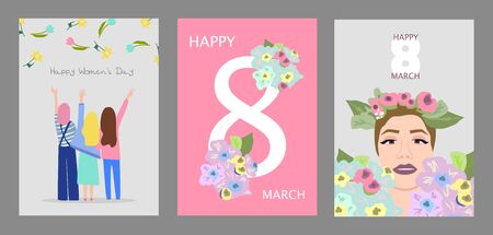 Set of cards for women's day.のイラスト素材