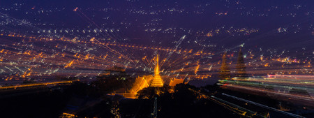 Landscape of Wat Phrathat Doi Suthep in Chiang Mai, Thailandの写真素材