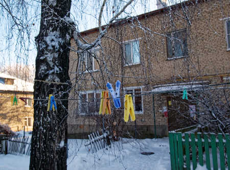 Working village winterの写真素材