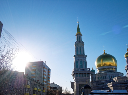 mosque, winter in Moscowの写真素材