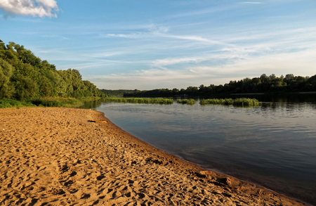 evening on the Oka river in the Tula region, Russiaの写真素材