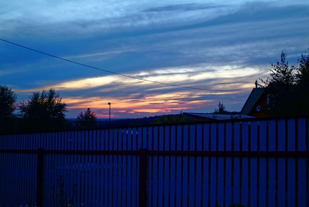 colorful summer sunset from the countryside, Russiaの写真素材