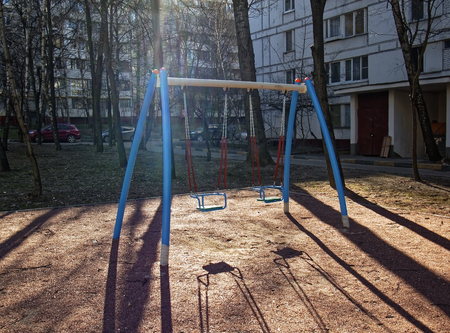 children's Playground in spring morning, Moscow