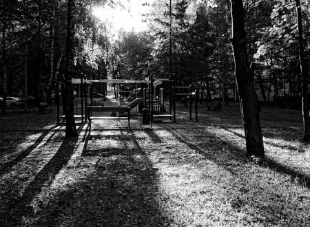 sunlight on the Playground in the morning, Moscowの写真素材