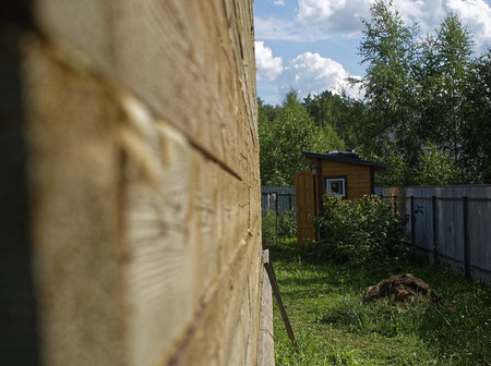 unfinished house from a bar in the summer, Russiaの写真素材