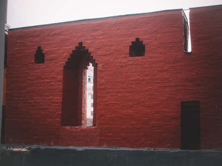 the old wall of the Kitai-Gorod, Moscowの写真素材