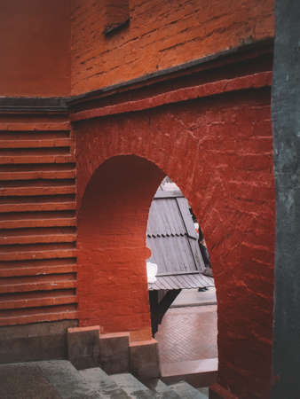 the old wall of the Kitai-Gorod, Moscowの写真素材