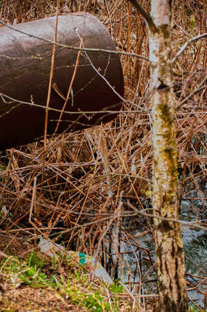 pipe to pump water from the river, Moscowの写真素材