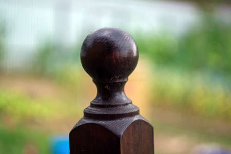 wooden railings of a rural house, in summerの写真素材
