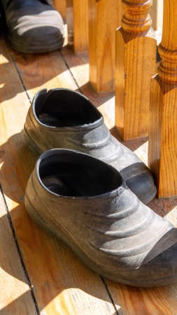 old shoes in a country house, in summerの写真素材