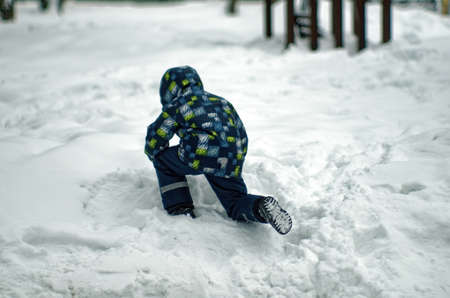 children's playground in the park, in winterの写真素材