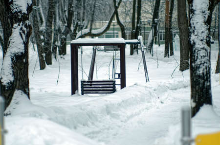 childrens playground in the parkの写真素材