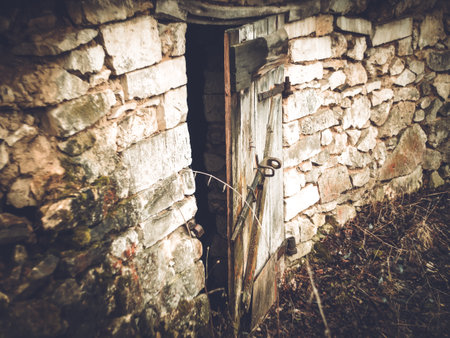 Old village building in spring in Russiaの写真素材