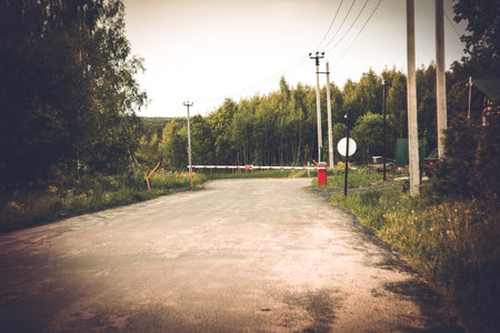 Roads in a holiday village in summer, lomographyの写真素材