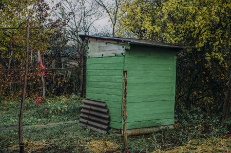 Old Garden in a Village in Late Autumn