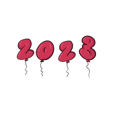 new year illustration. vector icon, flat illustration