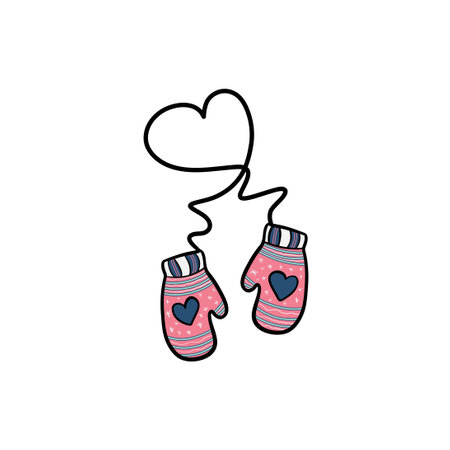 Snowflakes on mittens. vector illustration. Flat design for business financial marketing banking advertising web concept cartoon illustration.のイラスト素材