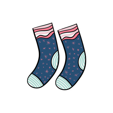 Christmas stocking with a popular pattern. Christmas decoration. For your designのイラスト素材